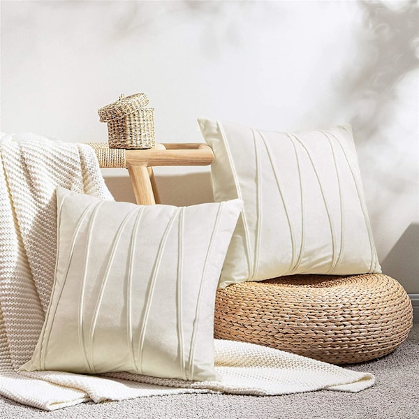 Samettikankaan tyynynpäällinen Pehmeä geometrinen raidallinen koristetyynynpäällinen Kahdeksan köyden kolmio koristeellinen neliön tyynynpäällinen Sänkyyn Sohvaan Olohuoneeseen 18x18 tuumaa