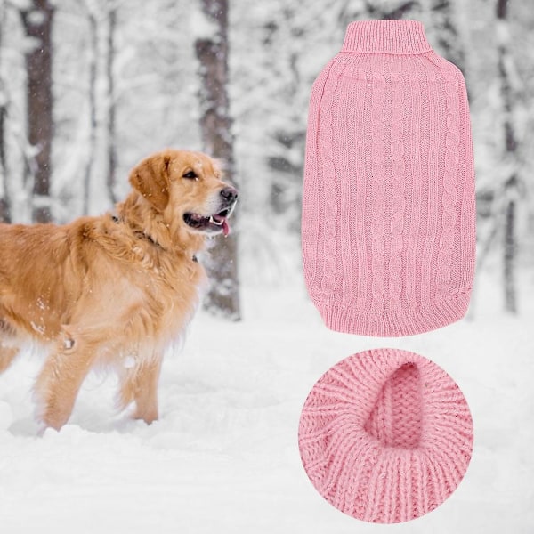 Pink L Vinter Hundetrøje Akrylfibre Blødt Tøj Sødt Kostume til Hunde og Katte, Hold Varmt