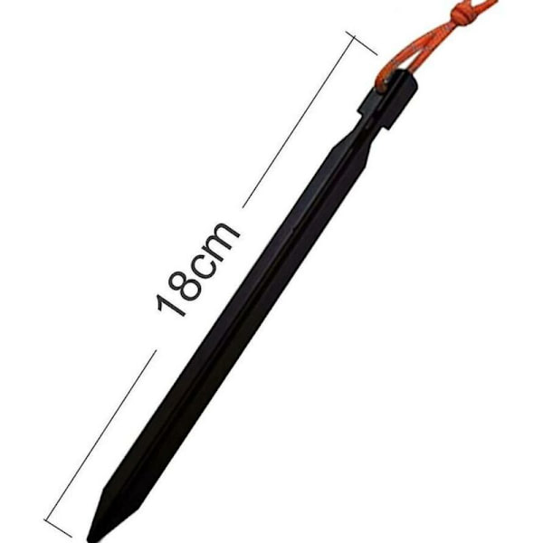 Utomhustält Markis Markspikar Aluminiumlegering Tygväska Set Camping Camping Tre Fetsvärd Tältpinnar med Rep 18cm 12st