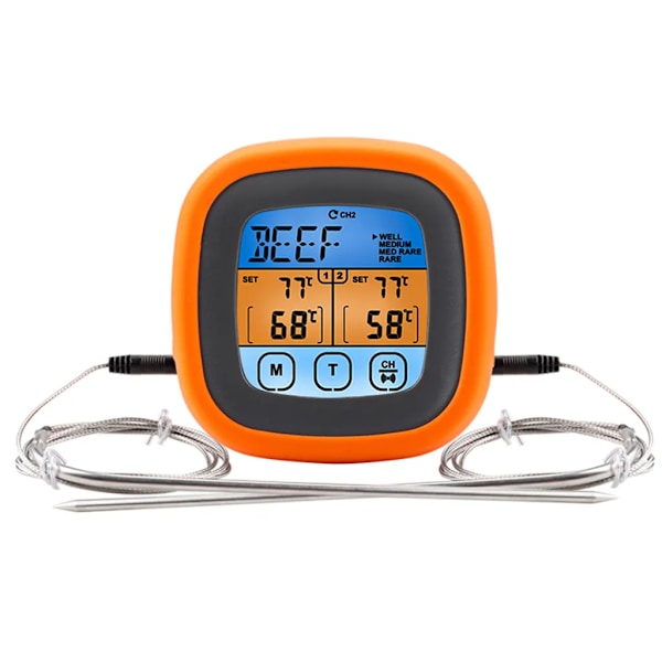Digital kötttermometer Grill matlagning mattermometer med 2 sonder för ugn grill grill sjuda