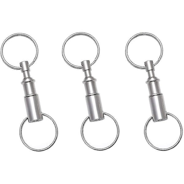 3-pack snabblås avtagbara nyckelringar, nyckelringar, dubbla fjäderdelad snäppseparat