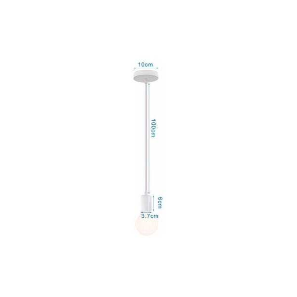 Set med 2 retro industriella lampskärmar i metall, taklampa i Edison E27, taklampa för sovrum, kök, vardagsrum, bar - vit – vit? DRIVE