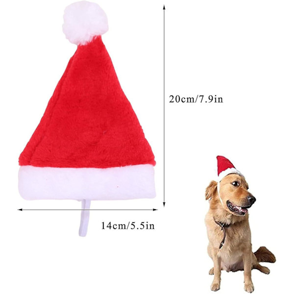 5 stk. Katt Hund Lue Hette for Jul Hund Hodeplagg Kjæledyr Lue med Elastisk Bånd Varm Fluffy Christ