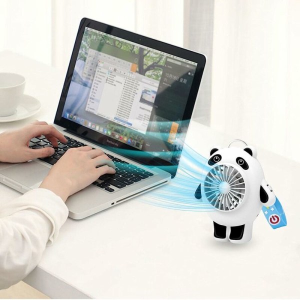 Bärbar kylfläkt, Panda Shape Personal Fläkt, Travel Electric Portable Fläkt, Uppladdningsbar liten personlig skrivbordsfläkt
