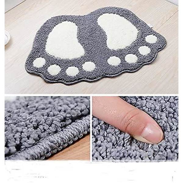 Antiskridningsabsorberende bademåtte, stort foddesign, polyester, brun, 40 x 60 cm (40*60 cm, brun)