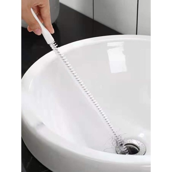 Avloppsrengöringsborste, 45 cm flexibel avloppsrengöringsborste, avloppsrengörare för badrumskök (2 st)
