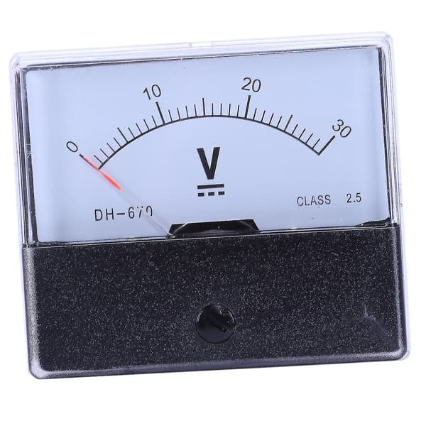 Limit Dh-670 Nøyaktighet Dc 30v Analog Panel Meter Voltmeter Den Beste (svartHvit)