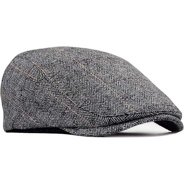 Platt keps basker platt keps för män kvinnor, tidningspojke keps golfhatt（Grå）
