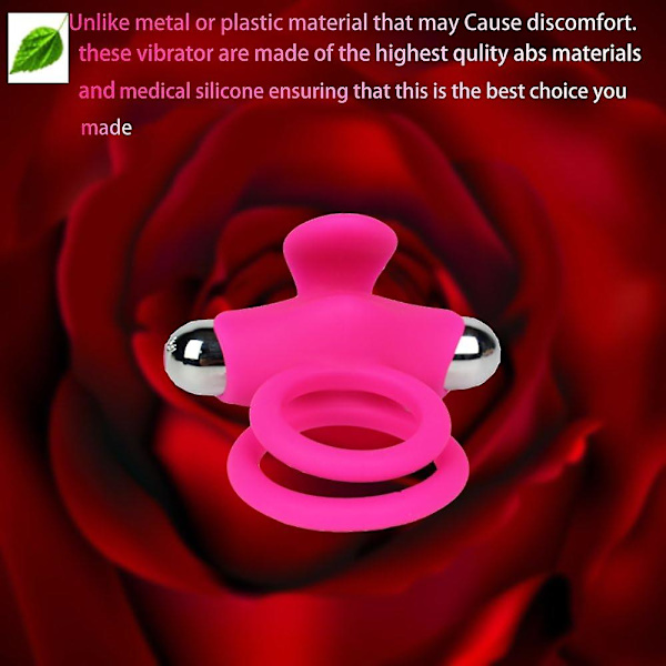 Vibrerende silikone C-ring 10 tilstande af massagemønstre og intensitet tilføjer mere spændende fornemmelse for mænd eller par (pink)