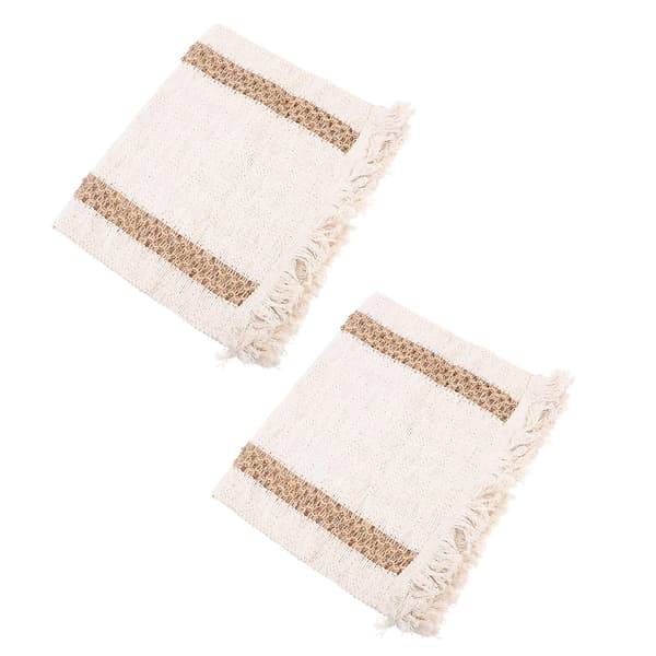 2 st Macrame-dukar för matbord, hushållsunderlägg, macrame-dukar, matbordsutrustning (50 x 30 cm, kaki)