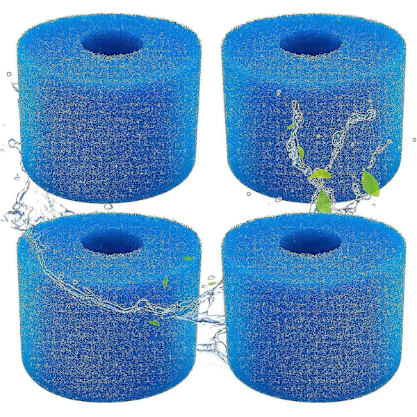 Sett med 4 skumfilter av typen bassengfilter - Spa, bassengskumfilter - gjenbrukbare og vaskbare - Svampfilt