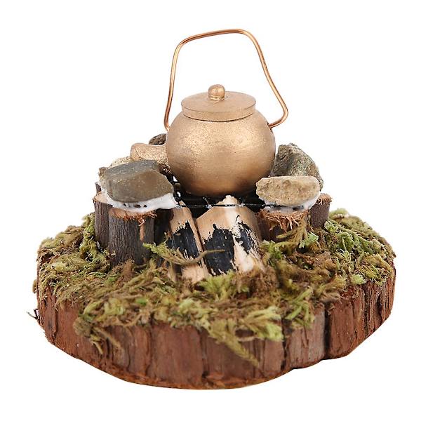 1:12 Dockhus Miniatyr Värme Vatten Modell Mini Utomhus Villa Trädgård Scen Tillbehör Vild Spis