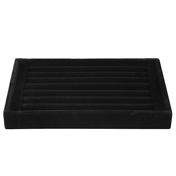 Ring Display Tray Slot Fashion Jewelry Organizer Holder Case Box Showcase Black