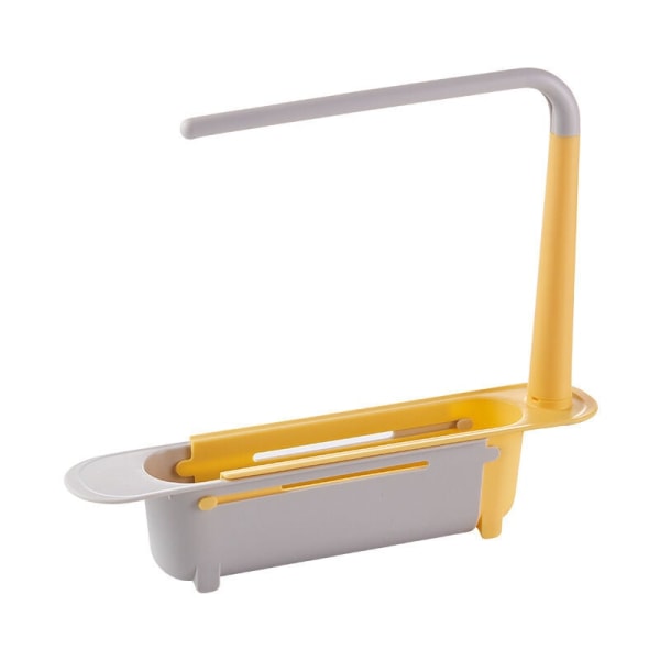 One Piece Kök Tillbehör Teleskopisk Multifunktion Uttagbar Kökshandfat Stativ (Gul) - 32 x 6 x 27cm