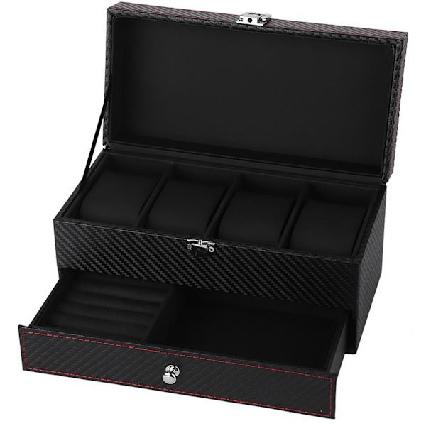 Dobbelt smykkeur, øreringe, ringe, armbånd, halskæde, opbevaringsboks, etui