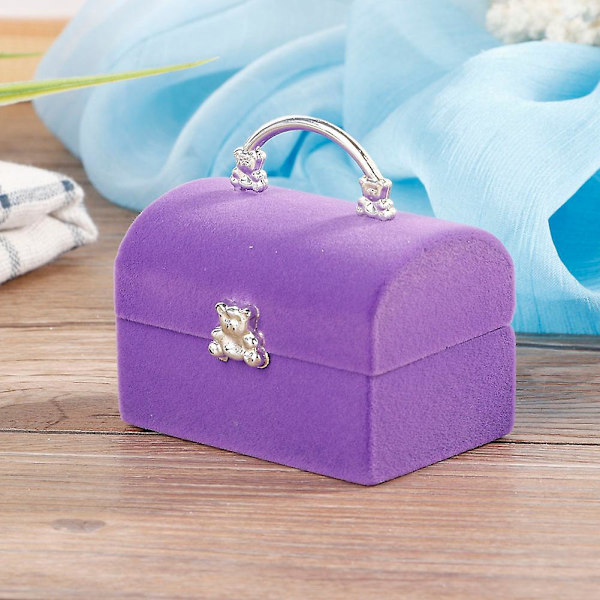 Smyckeskrin Ring Box Case Hänge Present Förvaring Display Organizer Tillbehör (Lila)