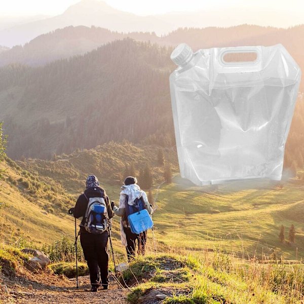 Hopfällbar Vattenbehållare, Bärbar Hopfällbar Vattentank för Utomhusbruk och Camping, 2-pack, 5L och 10L, Vit - MODOU