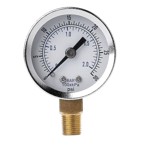 Trykmåler 0-30psi 0-2bar Lavtrykshydraulisk Måler Dobbeltskala