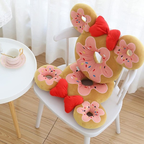 Jordbær Donut Plys Pude Fyldt Office Kaffestol Pude Duftende Fake Donuts