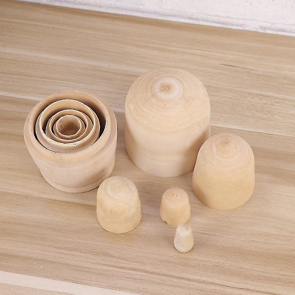 5 stk. DIY Matryoshka-dukker Umalte Tredokker Russiske Dukker Til Håndverk