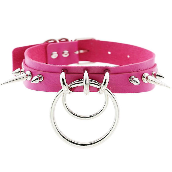 Dame Halskjede Choker, PU Lær, Dame Punk Rock Stud Halskjede