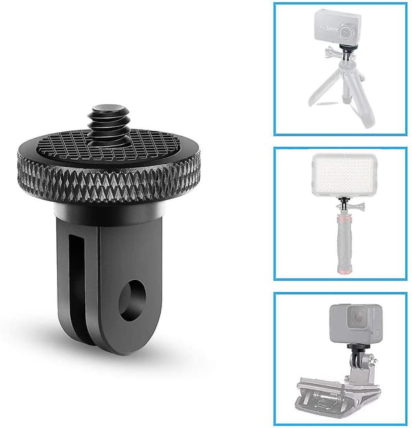 Tripod Adapter Kamera Montering Tilbehør Aluminium Adapter Montering Kameraer Til For Gopro Montering Og Andre Action Kameraer (2 Stykker, Sort)