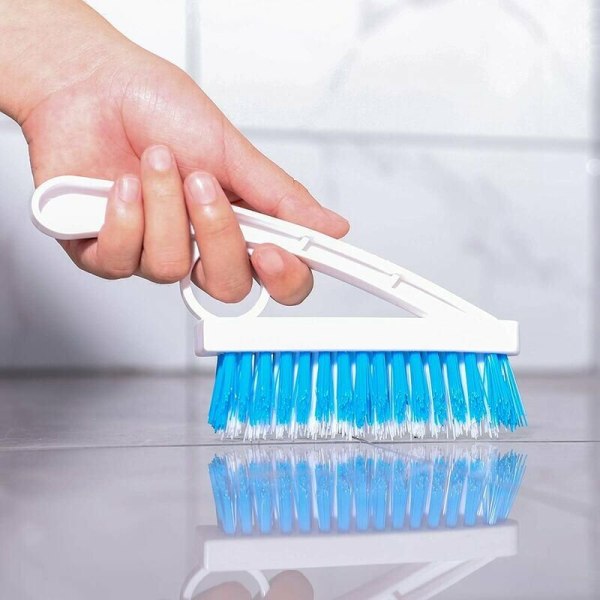 Set om 2 - dusch- och badkarrengöringsmedel med styva nylon för golv- och kakelfogar - rengöringsborste för badrum och kök
