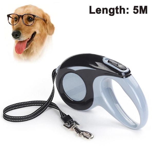 5m Retractable Dog Leash, Dog Walking Leash For Large Medium Small Dog（black）