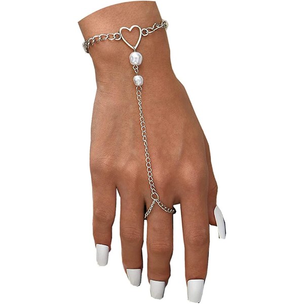 Heytea Ring Armband Hand Harness Chain For Women,boho Hand Chain Ring Armband, finger Ring Armband Hand Harness Chain Armband For Girls Hand Jewe