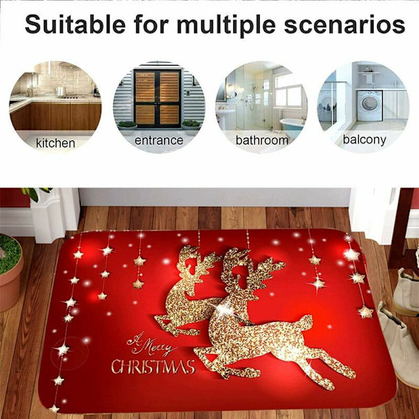 Julgolvmatta halkfri inomhusmatta jul dörrmatta julmönster heminredning jul dörrmatta badrumsmatta sovrumsmatta 1 st