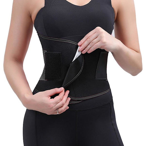 Postpartum mavebælte og mavebind kompression wrap recovery support bælte（M,sort)