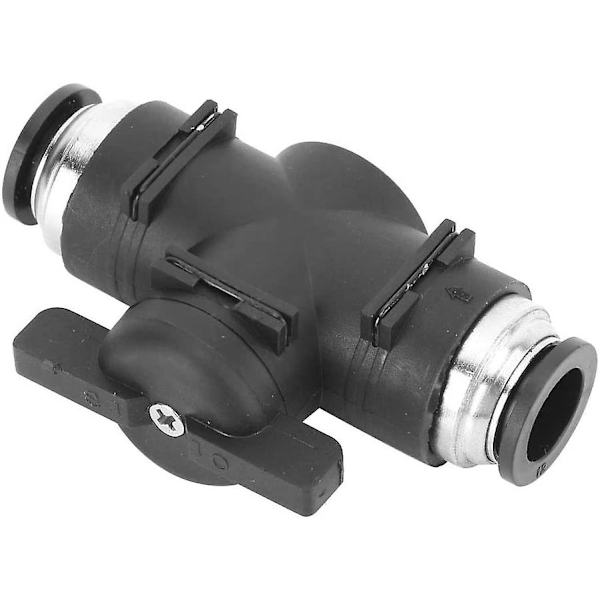 Pneumatisk konnektor, sort pneumatisk luft hurtigkoblinger adapter håndventilkontakt controller(1 stk, sort)