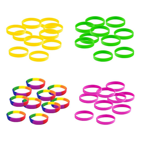 40 Pieces/pack Blank Silicone Wristbands Fashion Rubber Bracelet