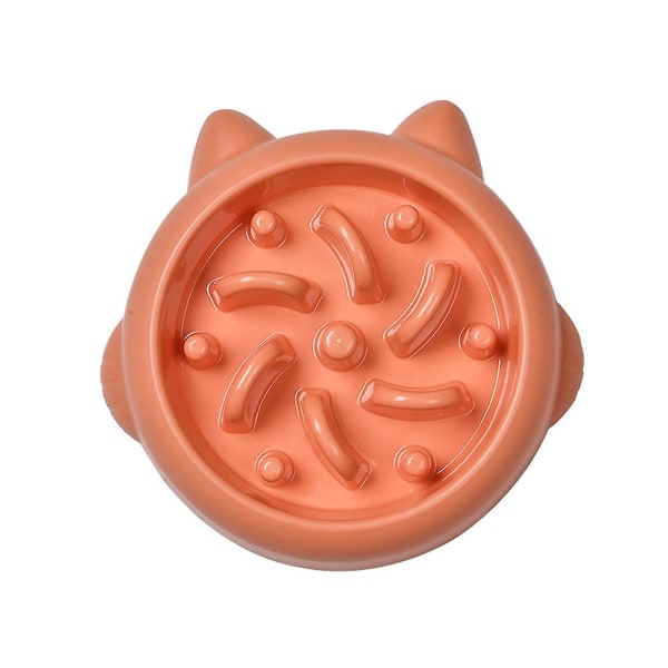 Hundmatskål med långsam matning, husdjursskål i PP-material, enkel stil, orange
