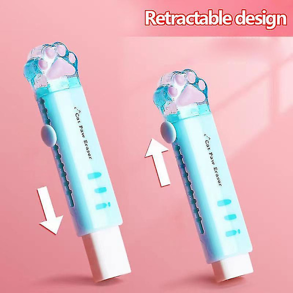 Kawaii-retractable-pyyhekumi, söpö kissa, korealainen toimistotarvike, kumiset piirustuskumit, lasten koulutarvikkeet, toimisto | | -（Valkoinen）