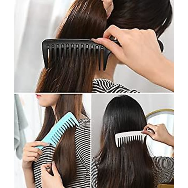 3 stk. bredtandet kam og stor hårudredning, holdbar hårbørste til den bedste styling og professionelle hårpleje, egnet til krøllet hår, langt hår