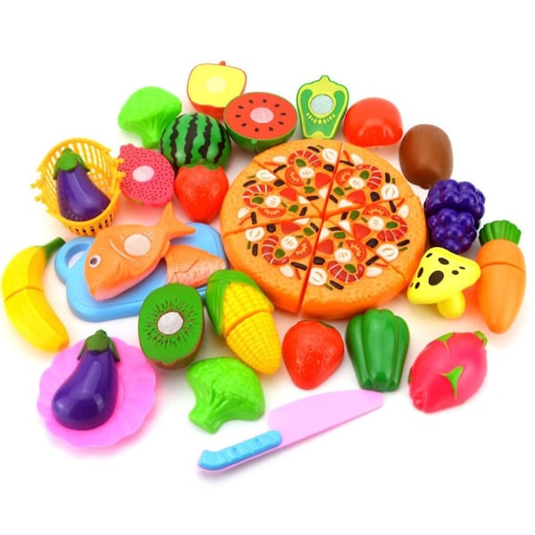 Piao plastmatleksak skär frukt och grönsaker, den pedagogiska leksaken för barn