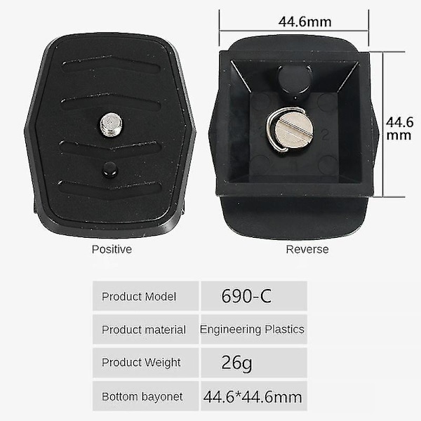 Tripod Snabbfäste Platta Skruv Adapter Montering Huvud För Digital Slr Kamera 43/44（690B）