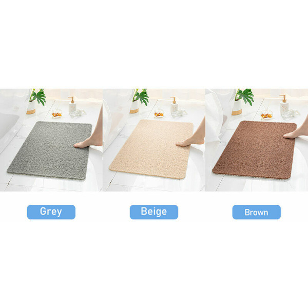 24\" x 16\" Duschmatta halkfri badmatta vattenabsorberande golvmatta maskintvättbar snabb torkning PVC Loofah badmatta för badrum sovrum kök beige