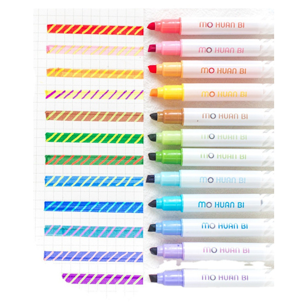 12-pack magiska färgpennor med färgförändrande highlighter