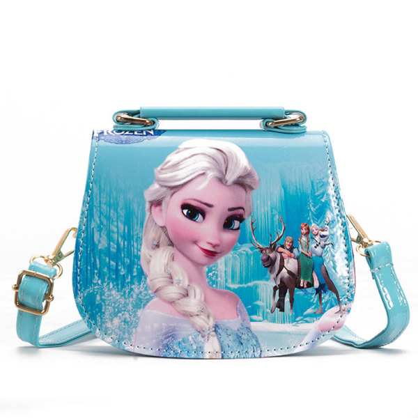 Frozen Messenger Bag Pu plånbok Cartoon Kids Girl Gift Blå