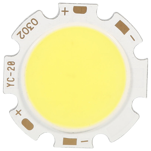 10 st runda COB 3W hög effekt LED-chip glödlampa ljus vit