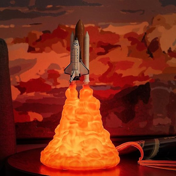 D2 Dropship 3D-utskrift Galaxy LED-nattlampa rymdfärja raketlampa Saturn V-lampa för rymdälskare USB-laddning strömbrytare kontrollShuttle rakt
