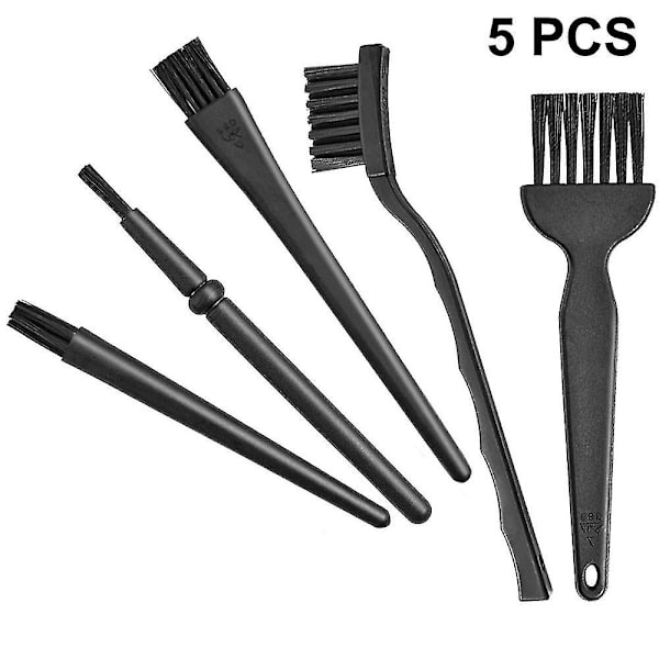 Nylonborste och borste set, set med 5, antistatisk rengöringsborste för kretskort, elektronik, PC-rengöring, tangentbordsrengöringsborste