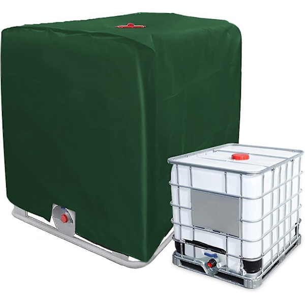 (Vihreä) IBC-säiliön peitepressu 1000 litran IBC-säiliöön, 116 x 100 x 120 cm, UV-suoja, vedenpitävä