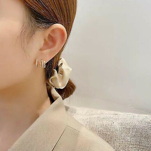 2 par rhinestone pin stud øreringe skinnende fire ben øreringe geometriske kvinder smykker gaver