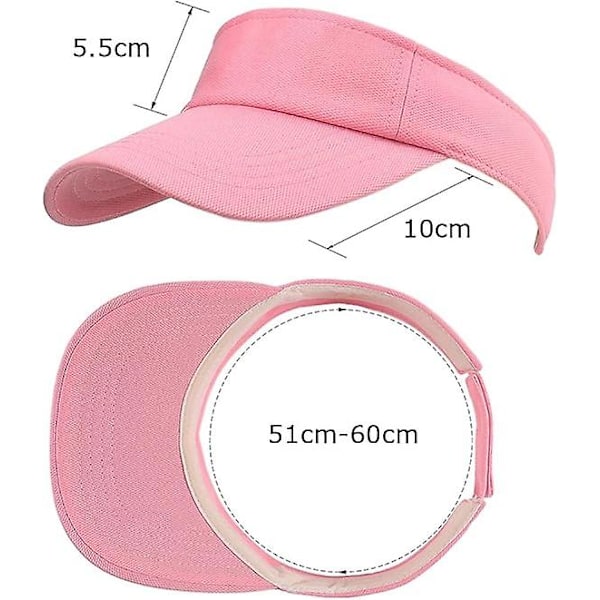 Solhat Sports Justerbar Baseball Cap Udendørs Uv-beskyttelse Kvinders Mænds Topless Åndbar (hvid)（pink）