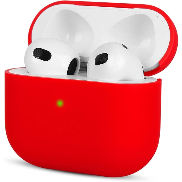 6pcs Red Silicone Case Compatible With Airpods 3, Protective Cover For Airpods 3 2021 Generation,ultra-thin, Soft Protective Case For Airpods 3, Visib