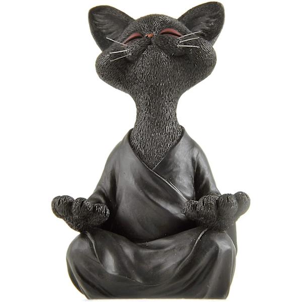 Nyckfull katt Buddha, en gåva till kattälskaren Svart