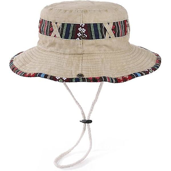 Herrar Sommar Solhattar Bucket Hat Strand Boonie Hat Fällbar Fishsing Hat För Kvinnor Khaki（Khaki）